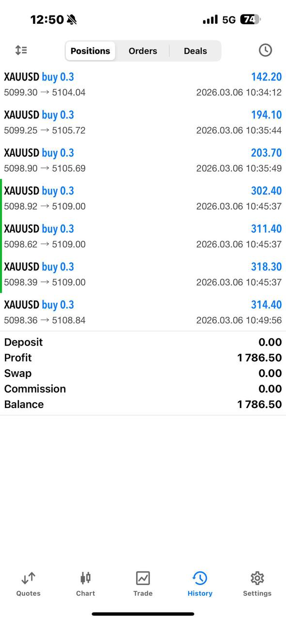 Member trading result screenshot 1
