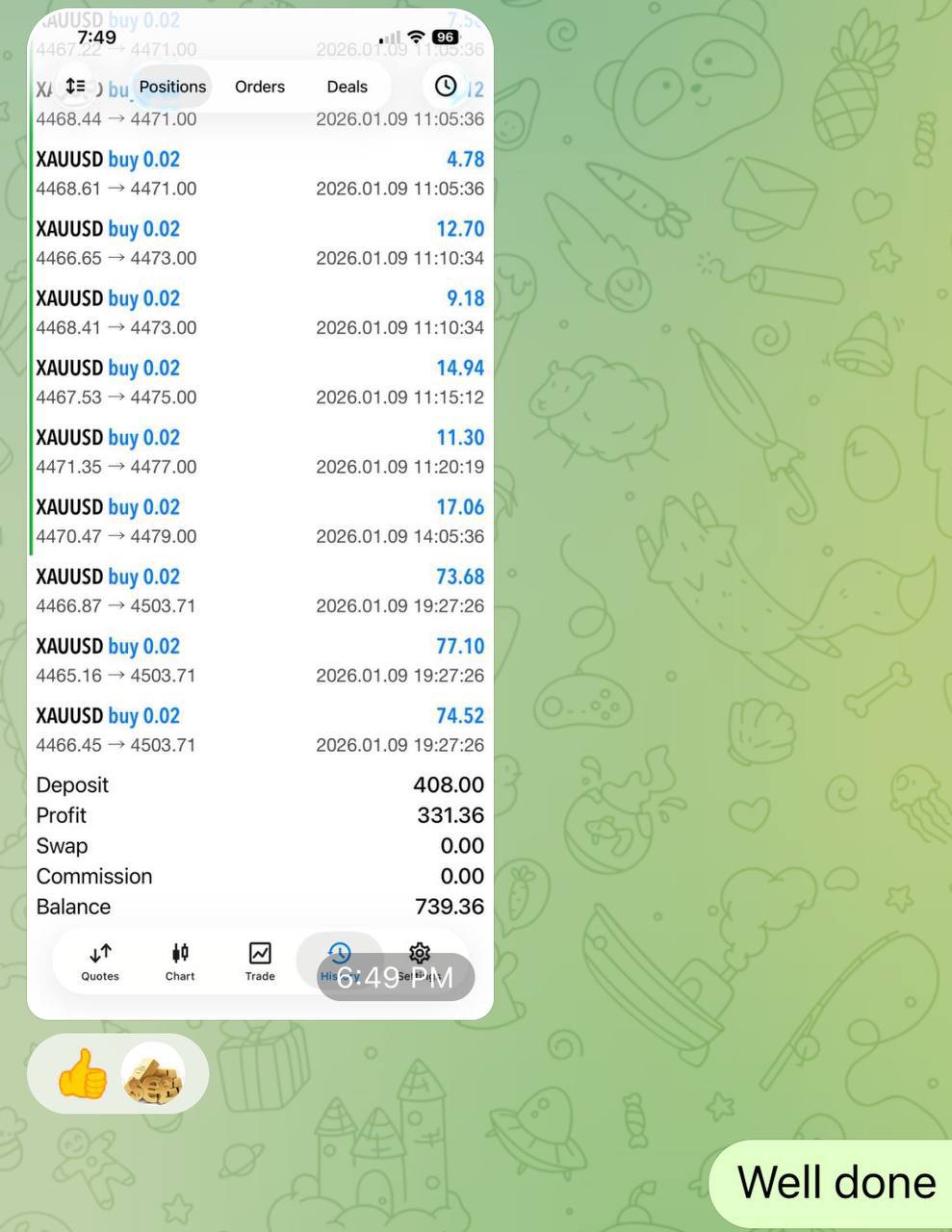 Member trading result screenshot 19